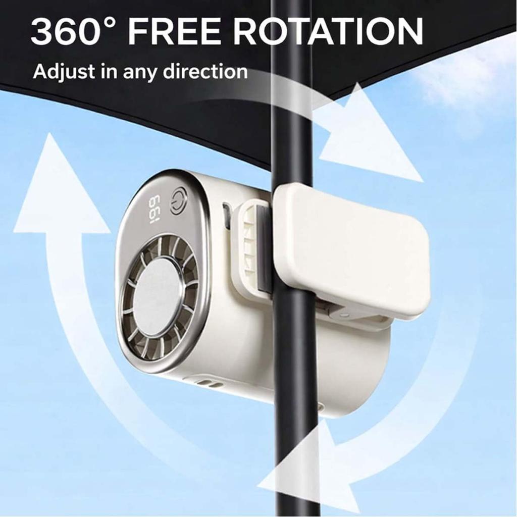 2026 Car Clip On Air Conditioner Fan with Led Display, Portable Mini Cooling System for Auto Vehicle, 360° Rotation, 199 Speeds
