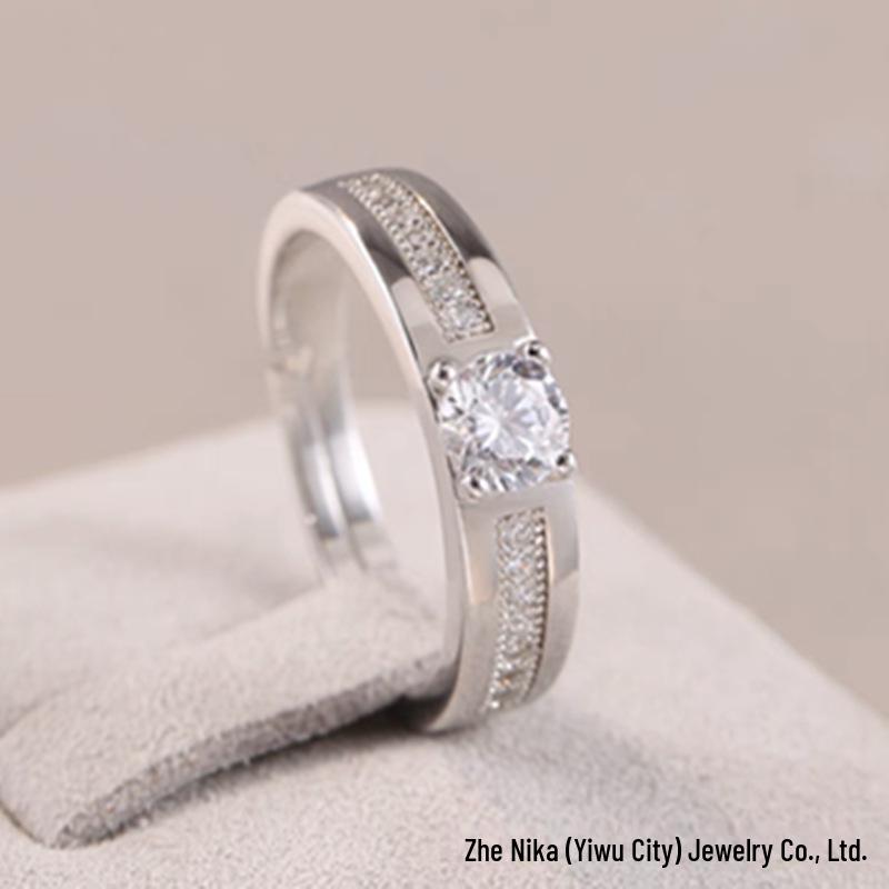 Moissanite Diamond Ring - 1 Carat, Six Claw, Cross-border Douyin Kuaishou Xiaohongshu Live Broadcast, Women's Wedding Ring.
