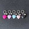 Black Transparent Puffy Heart Charms Keychain Grunge Fashion Bag Backpacks Hanging Ornament Car Key Chain for Women