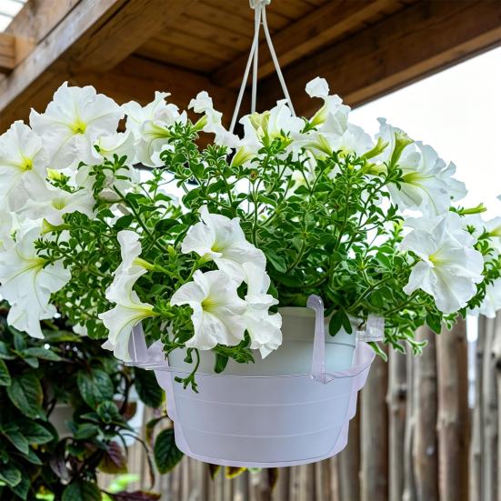 Yousheng Flower Pot Watering Tray, with Hooks Hanging Baskets, Ventilation Easy Installation Plant Tray, for Indoor Outdoor Hanging