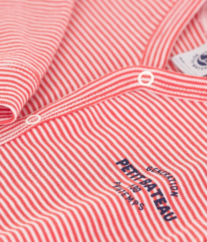 Petit Bateau Mirale Legless Romper 6 67cm A085G, Orange/Off-White, Months,