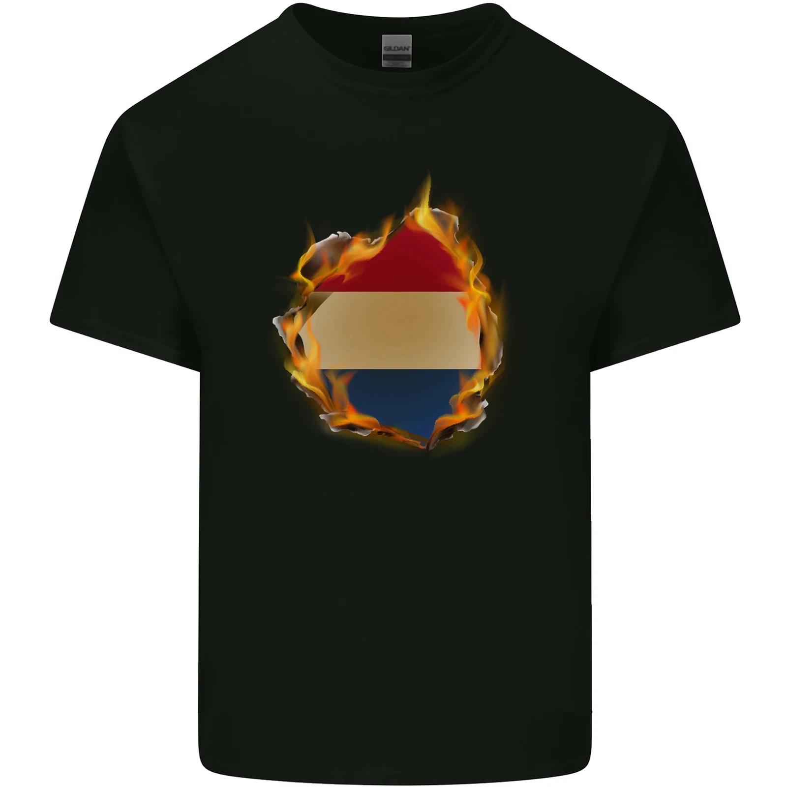 The Dutch Flag Fire Effect Holland Kids T-Shirt Childrens 2XL