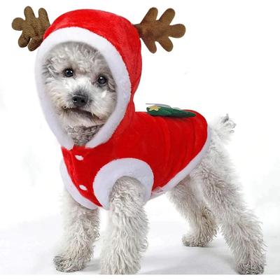 Pet Dog Clothes Autumn Keeps Warm In Winter Flannel Festive Clothes Dog Cat Deer Christmas Tree Clothes New Year Gifts Elk
