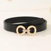 Women's Versatile 8-Figure Buckle Leather Waist Belt - Thin, Simple, Waist-cinching Fashion Accessory