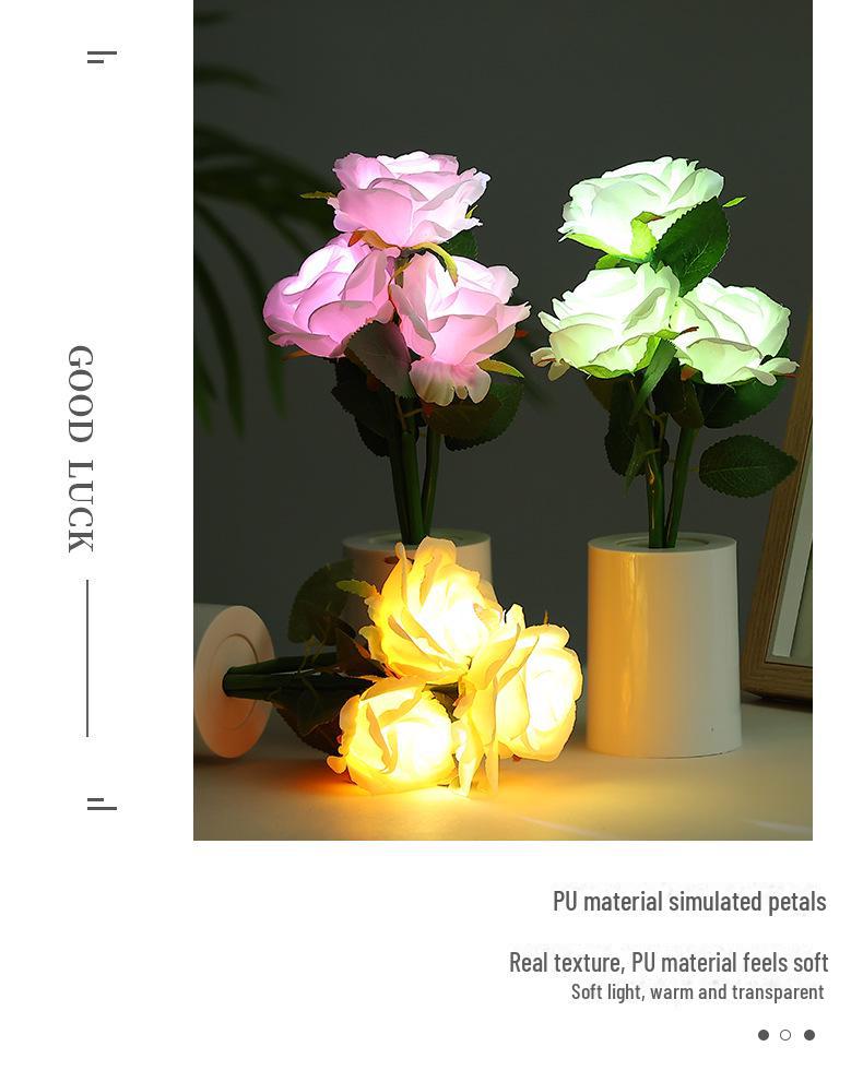 Rose Bouquet Night Light: Creative Bedroom Lamp & Home Decor Ornament