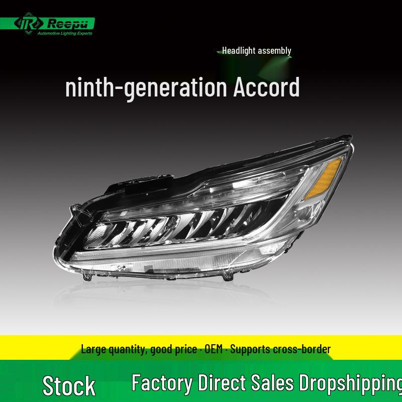 Honda Accord 16-18 Headlight Assembly: Fits 9.5th Gen, Low/High Trim, Original Front