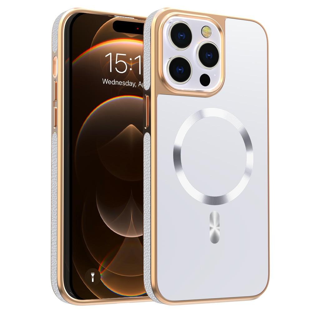 For iPhone 15 Pro Magnetic Case Electroplating Anti-Drop TPU+PC Phone Back Cover