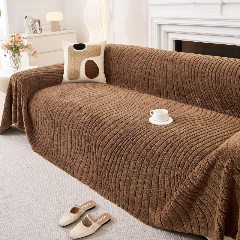 Shu cotton lint solid color whole bedding sofa towel universal in all seasons, non-slip and anti-cat scratch sofa cover, seat cushion