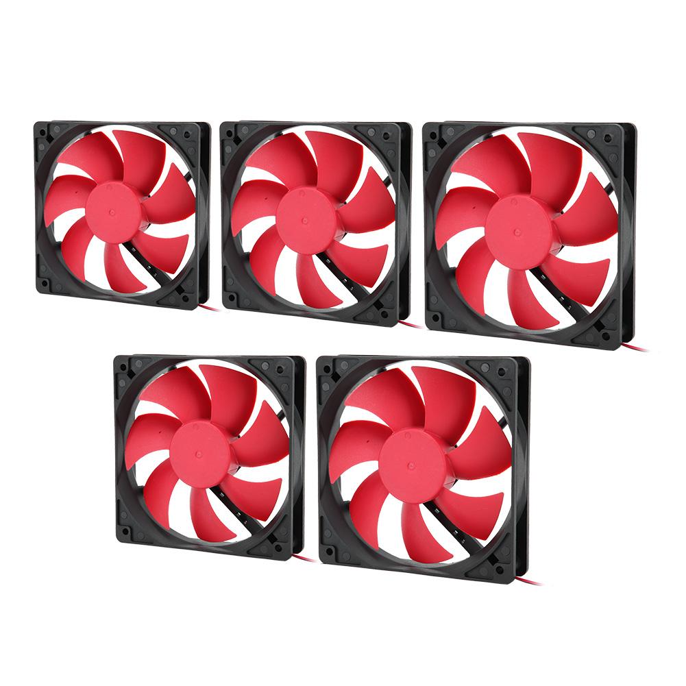 5Pcs Computer Power Cooling Fan Power Supply Cooler LED PC Chassis Fan Heat Sink 12V 12cm
