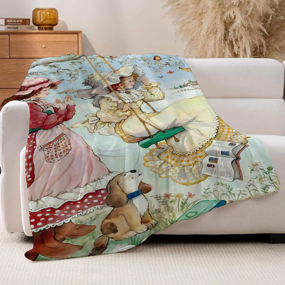 Cartoon schattige Sarah Kay Deken Voor Bank Kantoor Bed Vliegtuig Reizen Slapen Lezen Ontspannen Kamperen Zacht En Warm