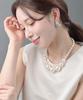 VINGTAINE Pearl Necklace, Gradient Line, Large Pearls, Elegant, for Occasions, Formal Occasions, Receptions, Parties, Weddings, GraduationEntrance