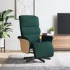 VidaXL Reclining Massage Armchair and Footrest Dark Green Fabric 356617