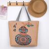 Elephant Hello Kitty Butterfly Embroidered Canvas Tote Bag With Seamed Stitching For Daily Use