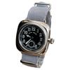 Military Watch Cushion Watch Black Dial Gray Buckskin Nato Strap [M.R.M.W.]
