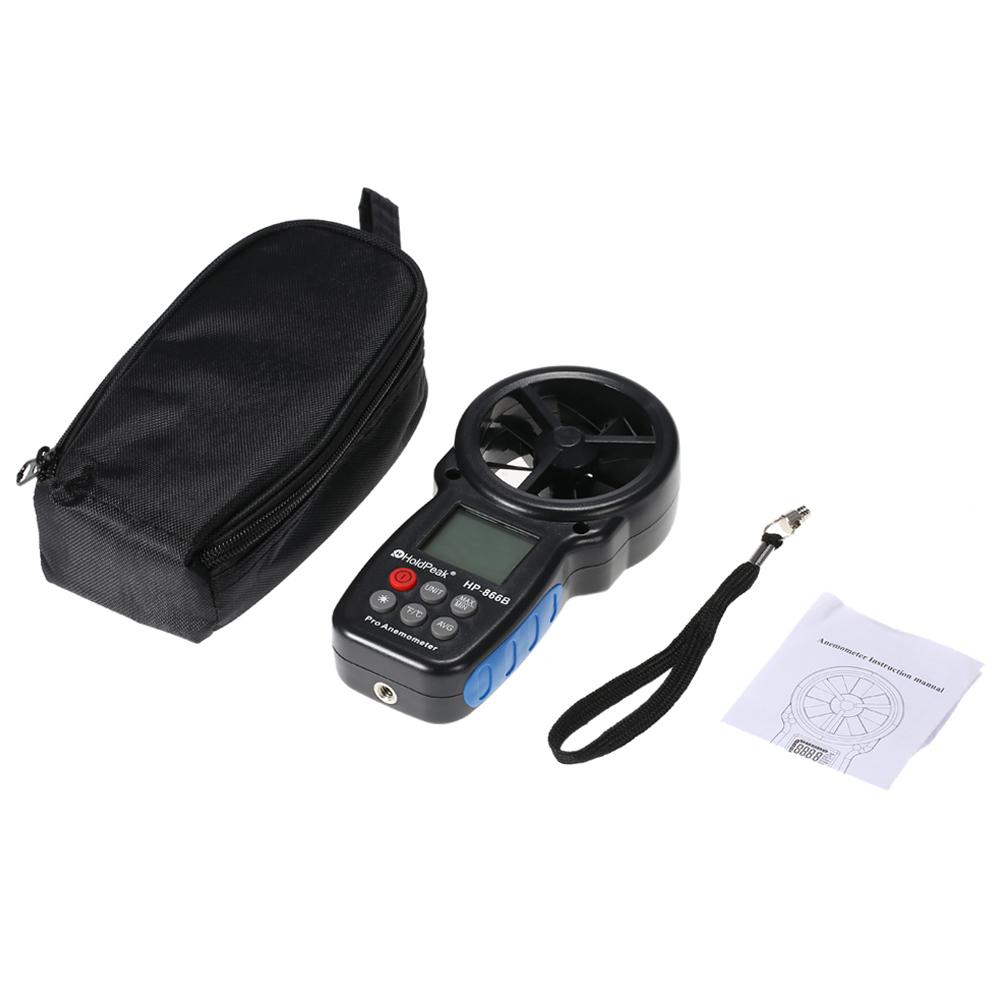 HP-866B LCD digital vindmätare Vindhastighet Lufttemperaturtestare Ny