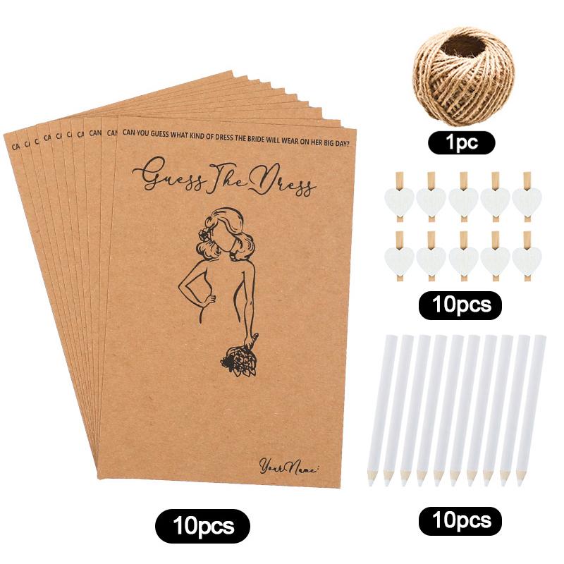 

10/20 наборов карточек для игры «Угадай свадебное платье» с ручками, скрепки-сердечки, игра для девичника для гостей, украшение для свадебной вечеринки/помолвки
