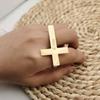 Custom Cross Ring Two Finger Ring Engraving Name Silver Stainless Steel Ring Men Knuckle Jewelry Personalized Gift for Boyfriend