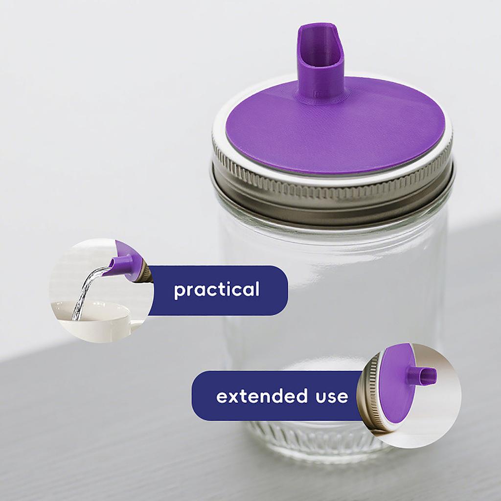 Jar Pour Spout Lid Portable Plastic Cap Dispenser Tool For Dry Goods And Liquid Storage