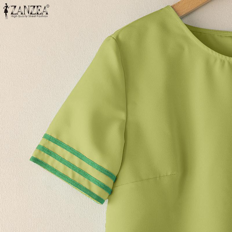 ZANZEA Women Short Sleeve Blouse and Skirts Summer Two Piece Suit Sets