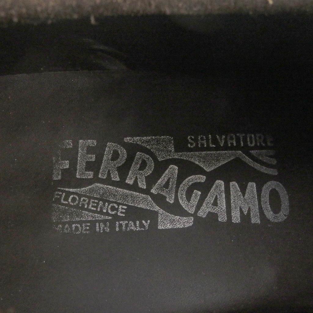 Great Salvatore Ferragamo loafers Gancini SilverMetal Brown Suede leather mens 6.5 Used