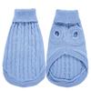 Solid Color High-Neck Cable Knit Eco-Friendly Pet Sweater Warm Autumn/Winter Pullover Dogs Cats 12 Vibrant Hues Simple Soft