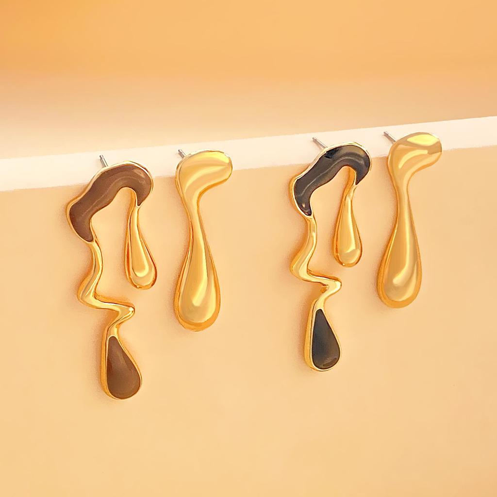 Geometric Water Drop Stud Earrings: Modern, Sweet & Cool Design