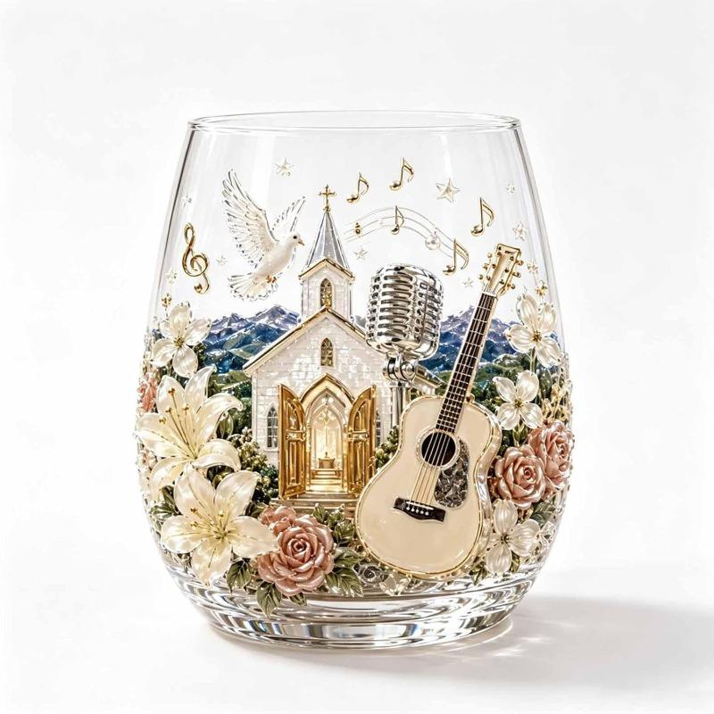 Bicchiere da Whisky Nuovo Vetro Stile Bouquet di Fiori Artigianato in Vetro Bicchiere da Whisky