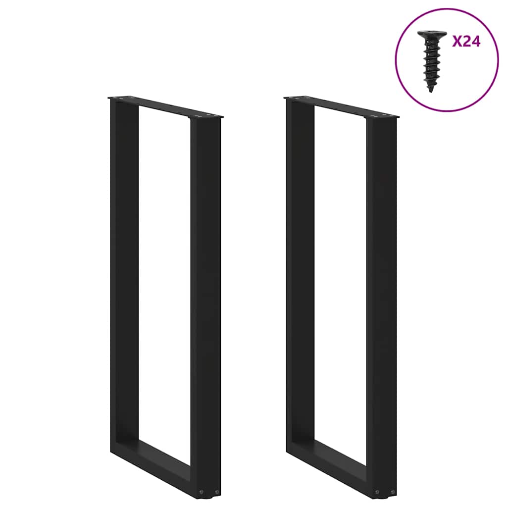Vidaxl Nogi Do Stolika Kawowego, 2 Szt., Czarne, 60X(110-111) Cm, Stal