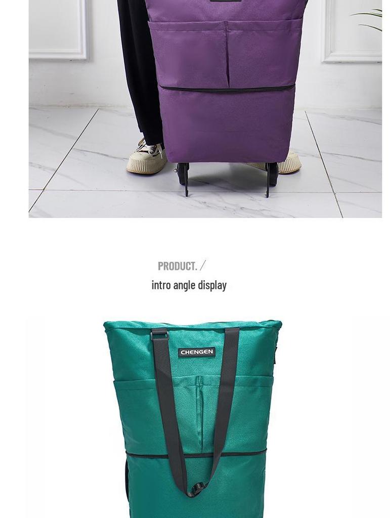 Foldable One-Way Wheel Shopping Tote – Portable, Large Capacity for Travel and Groceries