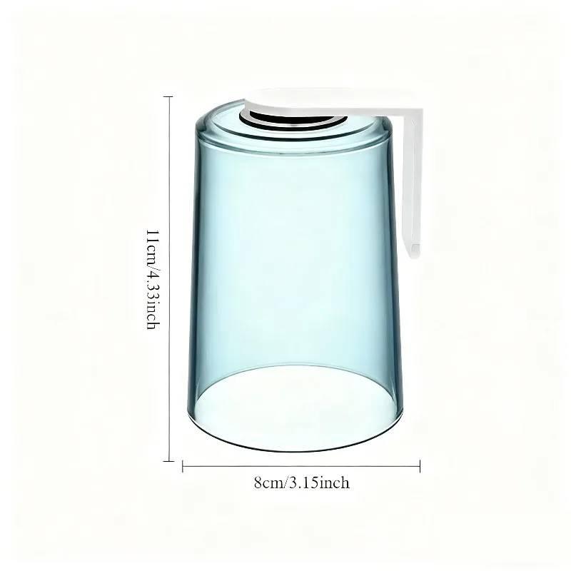 

Magnetic Back Flip Cup, Transparent And Simple Household Toiletry Cup, Wall-Mounted Toothbrush Cup, Toothbrush Holder Shelf blue
