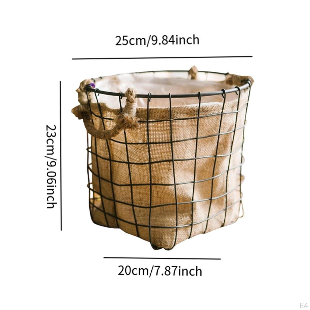 Crafted Iron Basket for Plant Arrangement In Living Room or Balcony