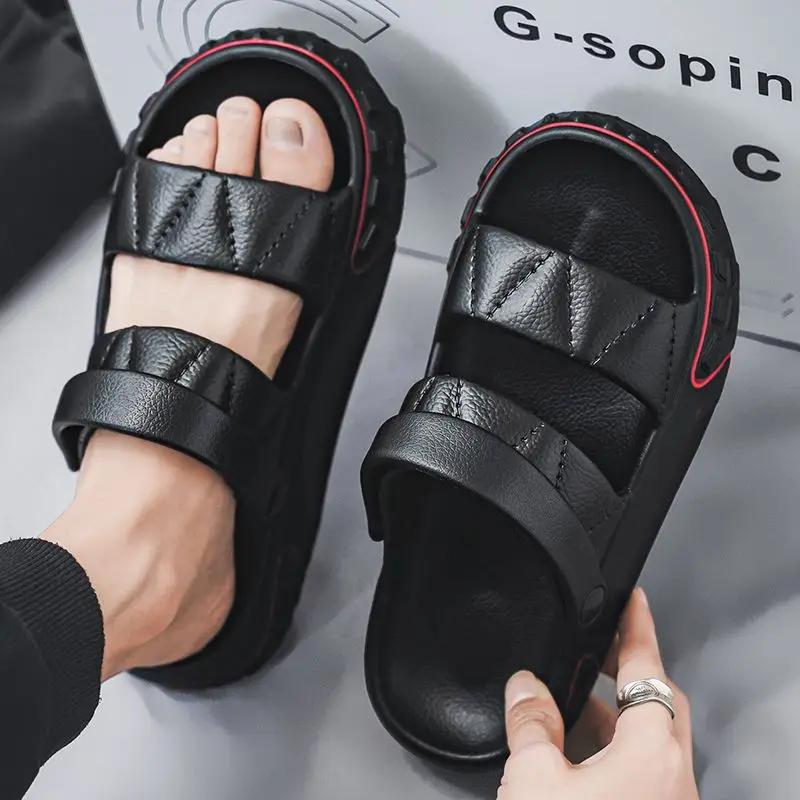 Fashion Men's Shoe Outdoor Platform Walk Around Home House Indoor Male Slipper Summer Sale Trend 2025 Pvc Comfortable Low Price Slides