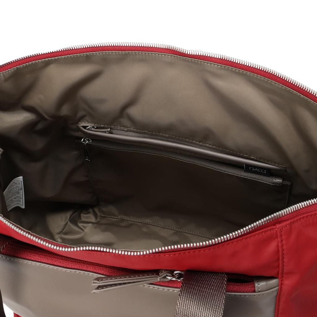 Isaac Women's Nylon and Recycled Leather Combination Multi-Tote Bag, Wine (58)