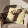 zoo Curious cute George Pillow Case Square DoubleSided Printing Short Plush Sofa Cushion Cover Bedroom Bedside Pillow