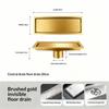 304 Stainless Steel Invisible Floor Drain Rectangular Shower Drain High Flow Hidden Grate Bathroom Drainage System