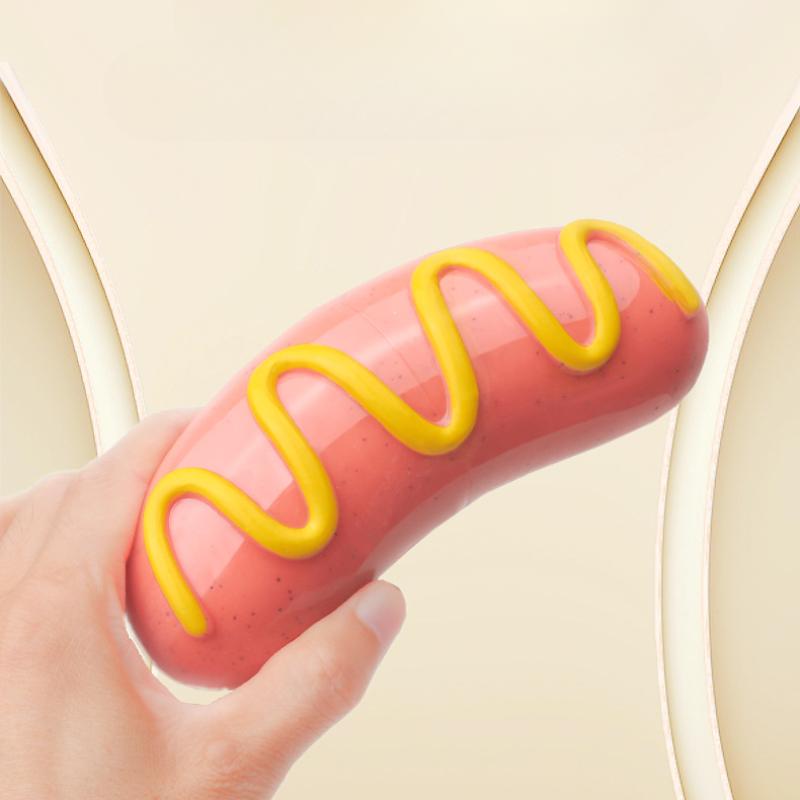 Hot Dog Pet Toy Simulation Grilled Sausage Model Vocal Dog Bite Glue Molar Stick Bite-Resistance Hot Dog Sausage Dogs Supplies