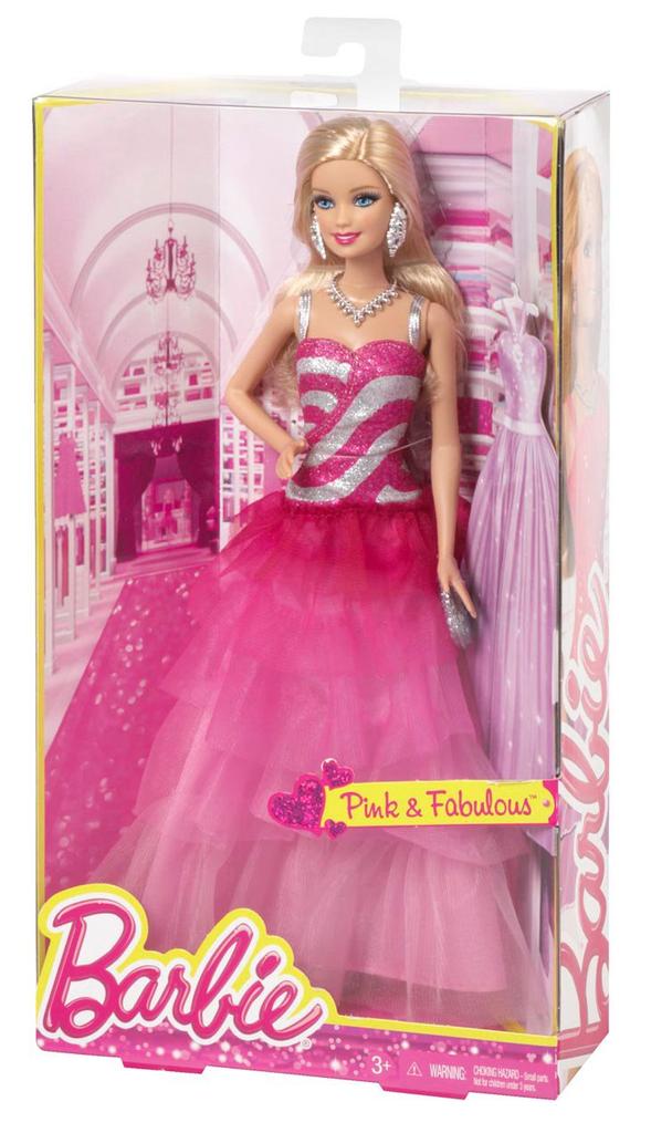 Barbie Sparkly Pink Frill Dress Barbie' (BFW18)