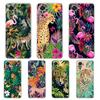 Transparent Phone Case for Redmi 13C 12C 10C Note 13 12 11 11T K40 Plus Pro Soft TPU Cover Shell Tropical Jungle Print Leopard