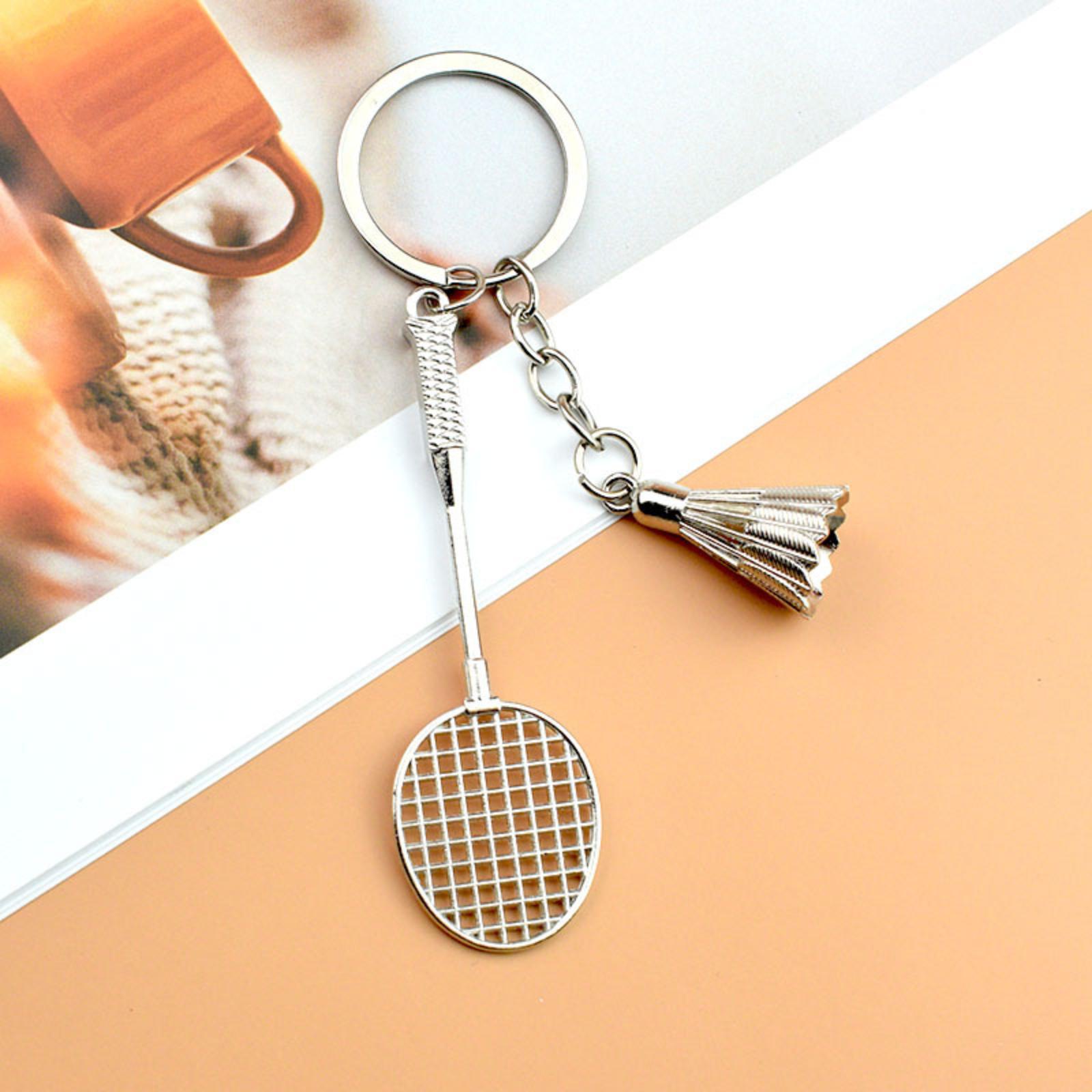 

Creative Badminton Racket Keyring Personalised Badminton-Shaped Key Accessory белый