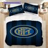 Inter Milan Football Emblem Three-piece set (1 * duvet cover + 2 * pillowcase, without core) Bedding set Christmas birthday gift Soft and comfortable
