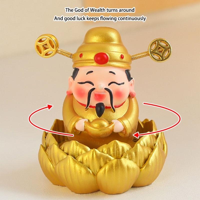 God of Wealth Figurines Resins Cai Shen Statues God of Fortune Caishen Sculptures Fengshui Ornament Home Office Decors