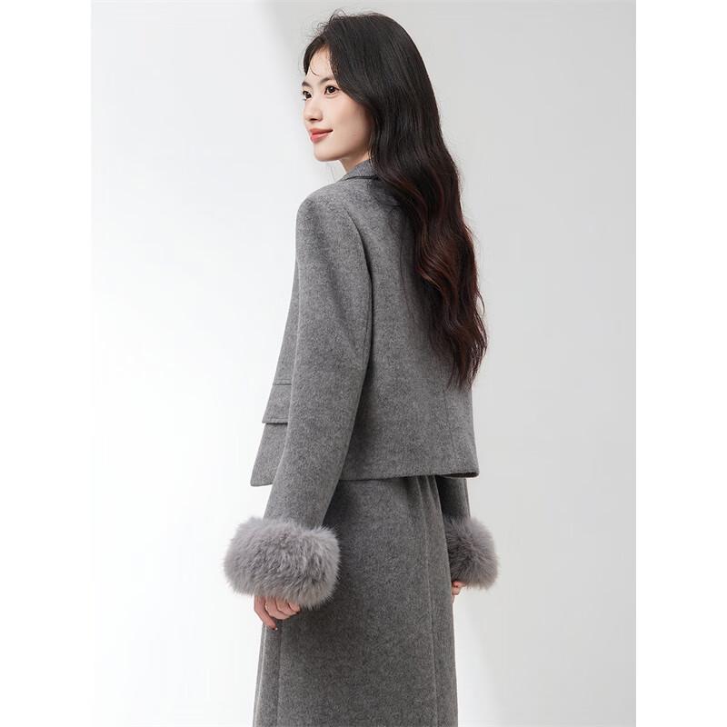 Xinfuyu Women's Elegant Winter Wool Blend Coat