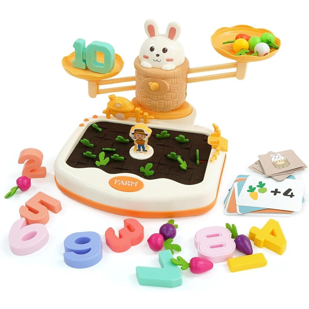 Bunny Balance Math Toy Balance Counting Toys STEM Math Toy Montessori Toy Carrots Harvest Toy Educational Toys Halloween Gift