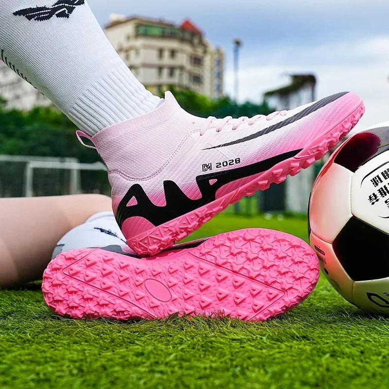 Neue Herren Fußballschuhe Hochwertige Rutschfeste Fußballschuhe für Ultraleicht Hoher Knöchel Outdoor Sport Sportschuhe Innenbereich Futsal Rutschfest
