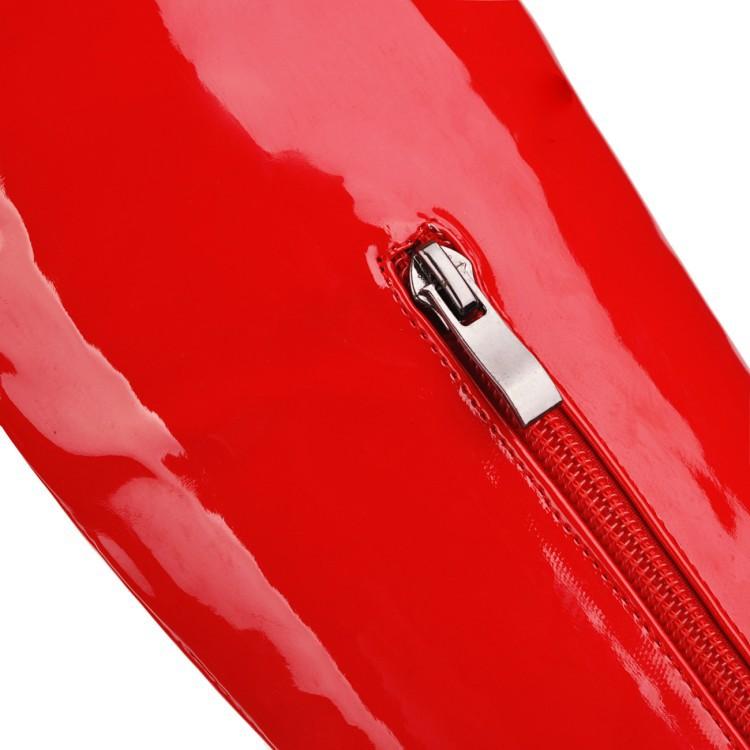 Pole Dance Boots Soft Patent Leather Sticky Tube  34-48 Side Zipper High Heel