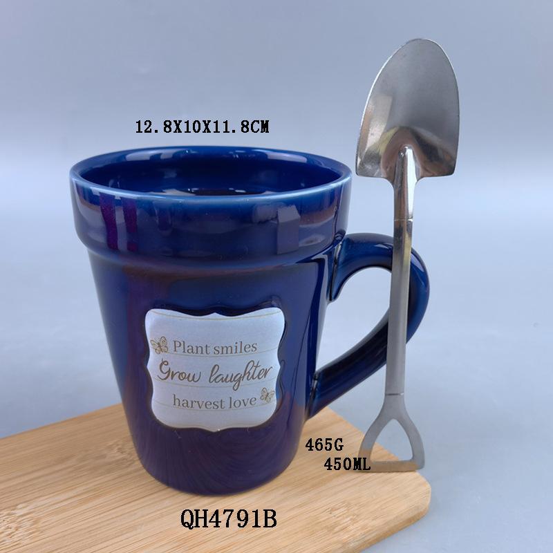 Ceramic Mug with Lid and Spoon Coating Teacher's Day Gift Cup Color Changing Heat Transfer Function Cup Water Cup for Women
