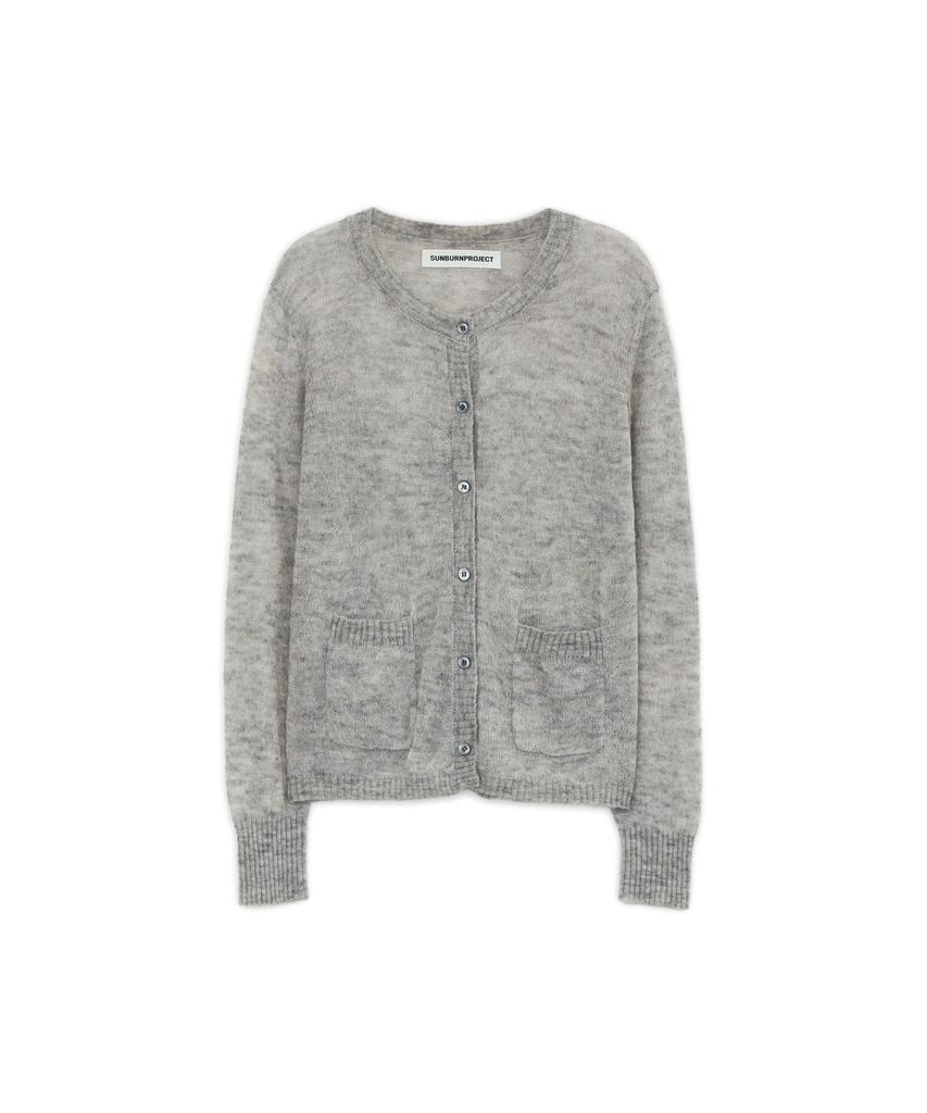 SUNBURNPROJECT Mohair Sheer Cardigan, Melange Gray