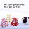 1 Set Kaninchen Kleidung Leine Spitze Saum Bowknot Pfirsich Druck Haustier Kaninchen Hamster Zugseil Pet Liefert