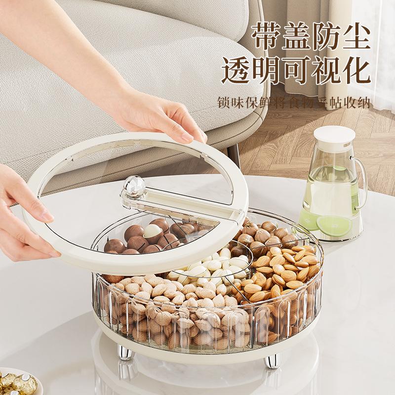 Fruit Plate High-End Sense, Light Luxury Style, Living Room, Tea Table, Snacks, Candy Box, Plastic With Lid, Tall Fruit Dried Fruit Plate For Home Use