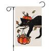 Fall Black Cat Garden Ag 12x18 Double Sided, Small Burlap Welcome Autumn Ga... WWL UUN